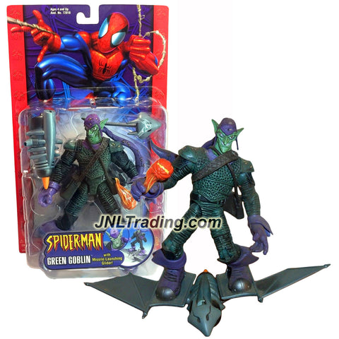 ToyBiz Year 2004 Marvel Spider-Man Series 6 Inch Tall Figure - GREEN GOBLIN with Missile Launching Glider and Pumpkin Bomb