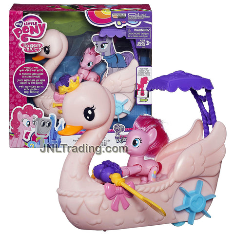 Hasbro Year 2016 My Little Pony Explore Equestria Series Playset - PINKIE PIE ROW &amp; RIDE SWAN BOAT with Sounds Plus Pinkie Pie Pony Figure