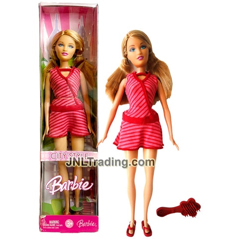 Year 2006 Barbie City Style Series 12 Inch Doll - Caucasian Model SUMMER K9202 in Pink Dress with Hairbrush