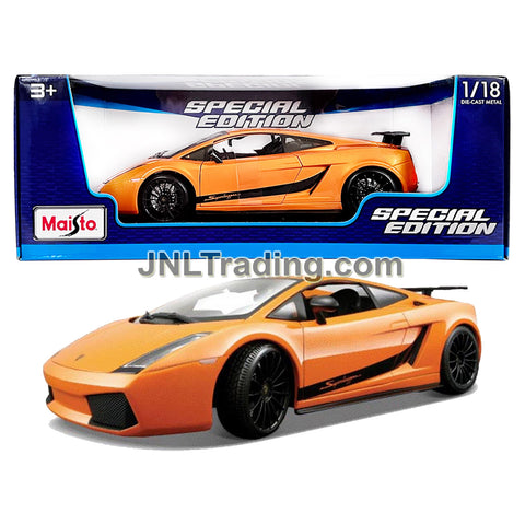 Maisto Special Edition Series 1:18 Scale Die Cast Car Set - Yellow Sports Coupe 2007 LAMBORGHINI GALLARDO SUPERLEGGERA with Display Base