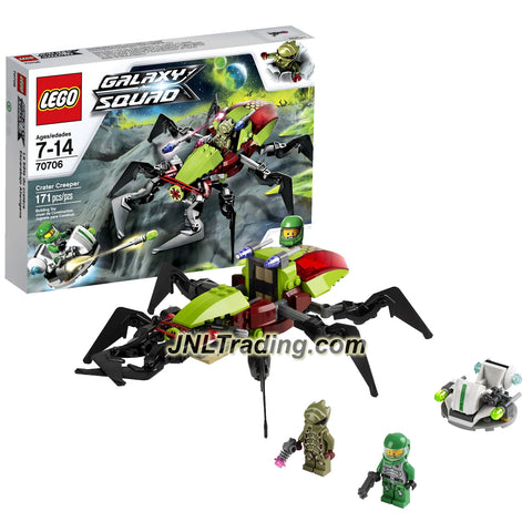 Lego Year 2013 Galaxy Squad Series Set #70706 - CRATER CREEPER with Insect Legs, Chomping Jaws and Flick Missiles Plus Hovercraft, Chuck Stonebreaker and an Alien Buggoid Minifigures (Pieces: 171)