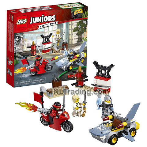 Year 2017 Lego Junior Ninjago Series Set #10739 - SHARK ATTACK with Shark Car, Motorcycle Plus Kai, Lloyd and Great White Minifigures (Pieces: 108)