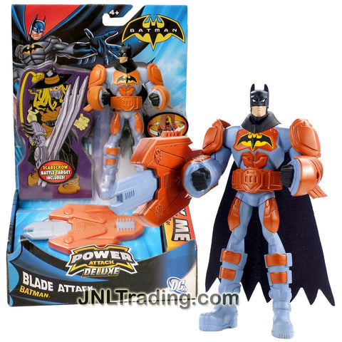 Mattel Year 2012 DC Batman Power Attack Deluxe 6 Inch Tall Figure - Blade Attack BATMAN with Punching Attack, Mega Blade and Scarecrow Battle Target