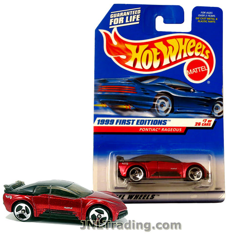 Hot Wheels Year 1999 First Editions Series 1:64 Scale Die Cast Car Set #7 - Red Color 4 Door Concept Car PONTIAC RAGEOUS 18851