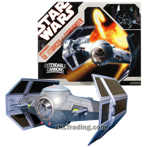Star Wars Year 2007 A New Hope Series 12 Inch Long Vehicle Set - DARTH VADER'S TIE ADVANCED x1 STARFIGHTER with Opening Canopy, Extendable Cannons and Missile Launcher
