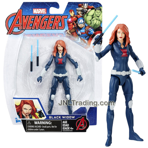 Hasbro Year 2016 Marvel The Avengers Series 6 Inch Tall Action Figure - BLACK WIDOW with 2 Baton Sticks