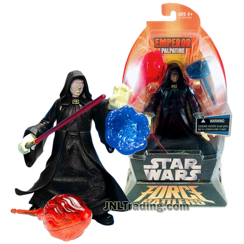 Star Wars Year 2005 Force Battlers Series 7 Inch Tall Figure - EMPEROR PALPATINE with Face Change Feature Plus Lightsaber, Force Lightning and Energy Ball