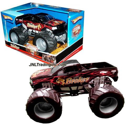 Hot Wheels Year 2007 Monster Jam 1:24 Scale Die Cast Metal Body Official Monster Truck Series #M4166- THE BROKER with Monster Tires, Working Suspension and 4 Wheel Steering (Dimension : 7" L x 5-1/2" W x 4-1/2" H)