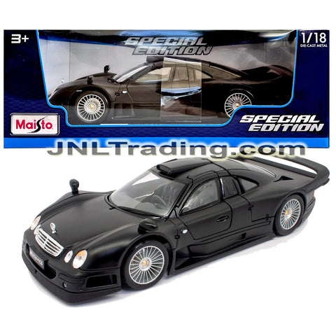 Maisto Special Edition Series 1:18 Scale Die Cast Car - Black Sports Race Car Mercedes-Benz CLK-GTR Street Version with Display Base