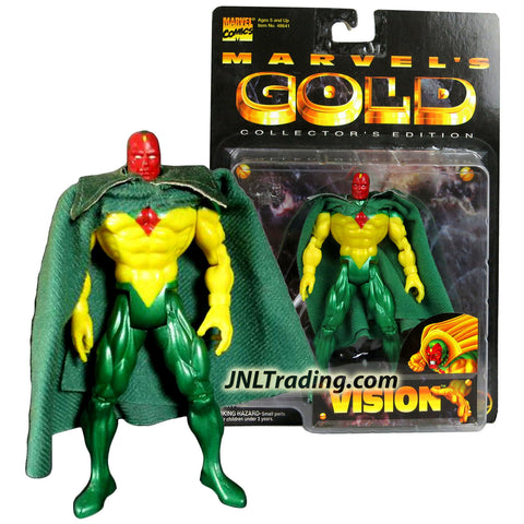 Toy Biz Year 1997 Marvel Comic MARVEL'S GOLD Series 5 Inch Tall Action Figure - VISION