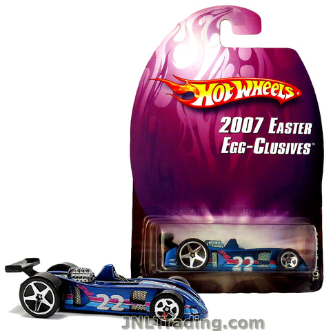 Hot Wheels Year 2007 Easter Egg-Clusives Series 1:64 Scale Die Cast Car Set - Blue Race Car #22 TOR-SPEEDO L4690