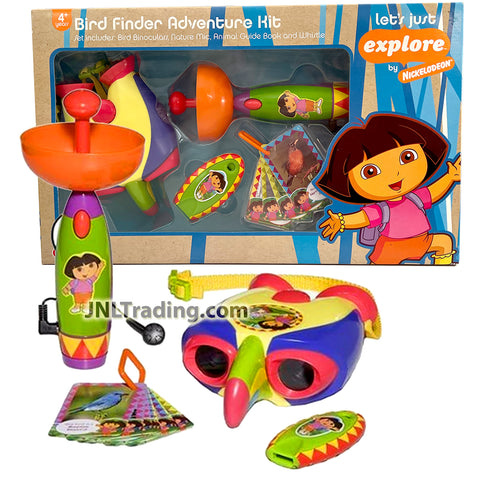 Year 2008 Nickelodeon Dora the Explorer Let's Just Bird Finder Adventure Kit with Bird Binocular, Nature Mic, Animal Guide Book and Whistle