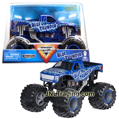 Year 2020 Monster Jam 1:24 Scale Die Cast Metal Official Truck Series - BLUE THUNDER 20128198 with Monster Tires and Working Suspension
