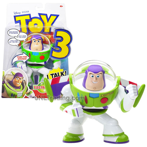 Year 2010 Toy Story 3 Movie Series 6 Inch Tall Electronic Deluxe Talking Figure - BUZZ LIGHTYEAR with Talking Sound and Detachable Wing