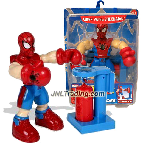 ToyBiz Year 2006 Marvel Spider-Man & Friends Super Heroes Series 6 Inch Tall Figure - SUPER SWING SPIDER-MAN with Punching Bag Backpack