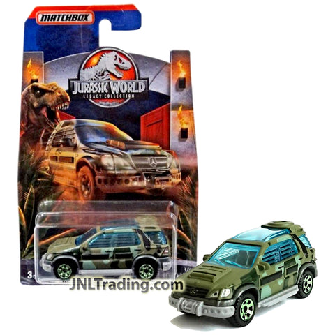 Year 2017 Matchbox Jurassic World Legacy Collection Series 1:64 Scale Die Cast Car #3 - Camo Green SUV '97 MERCEDES-BENZ ML320