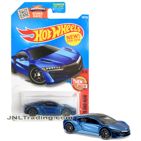 Year 2015 Hot Wheels Then and Now Series 1:64 Scale Die Cast Car Set 8/10 - Blue Luxury Sport Coupe '17 ACURA NSX