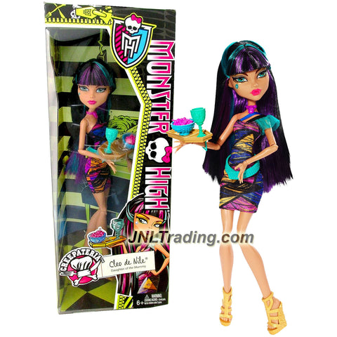 Mattel Year 2013 Monster High Creepateria Series 11 Inch Doll Set - CLEO DE NILE Daughter of The Mummy with Food Tray, Blue Bowl and Chalice