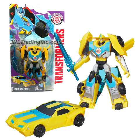 Hasbro Year 2015 Clash of the Transformers Series Exclusive Warriors Class 5 Inch Tall Robot Action Figure - Autobot BUMBLEBEE with Sword (Vehicle Mode: Sports Car)