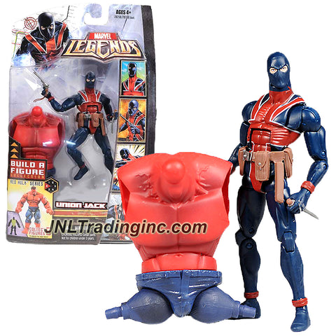 Hasbro Year 2008 Marvel Legends Build A Figure Collection Red Hulk Series 6 Inch Tall Action Figure - UNION JACK with Gun and Dagger Plus Red Hulk's Torso