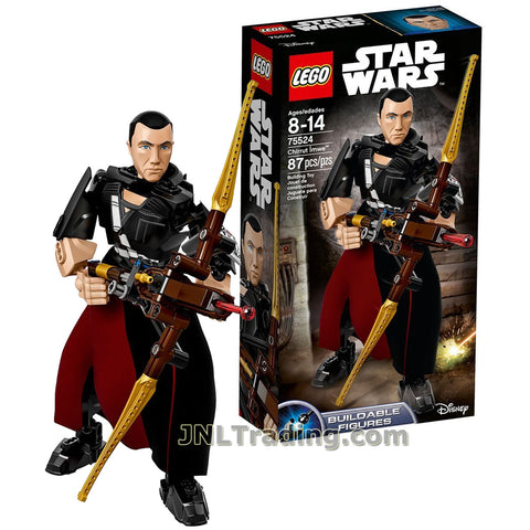 Lego Year 2017 Star Wars Rogue One Series Figure Set #75524 - CHIRRUT IMWE with Spring Loaded Bowcaster (Pieces: 87)