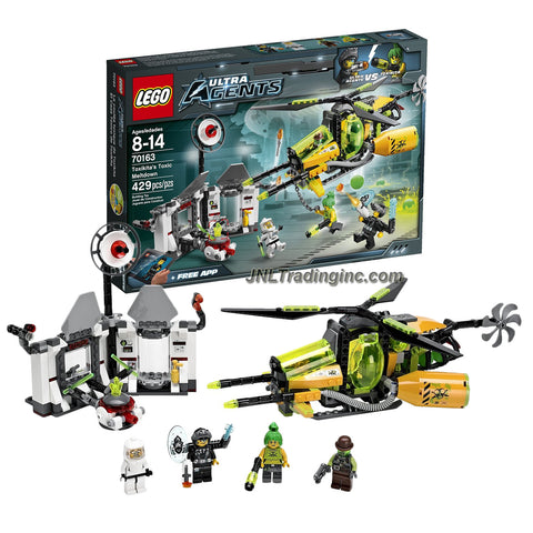 Lego Year 2014 Ultra Agents Series Battle Scene Set #70163 - TOXIKITA'S TOXIC MELTDOWN with Lab Building, Helicopter Plus 4 Minifigures: Toxikita, Retox, Agent Curtis Bolt and Astor City Scientist (Total Pieces: 429)