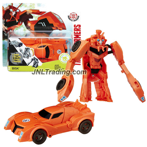 Hasbro Year 2015 Transformers Robots in Disguise Animation Series One Step Changer 5" Tall Robot Figure - Decepticon BISK (Vehicle Mode: Sports Car)