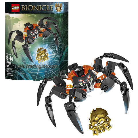 Year 2015 Lego Bionicle Series Set #70790 - LORD OF SKULL SPIDERS with Translucent Eye and Golden Skull Spider (145 Pcs)