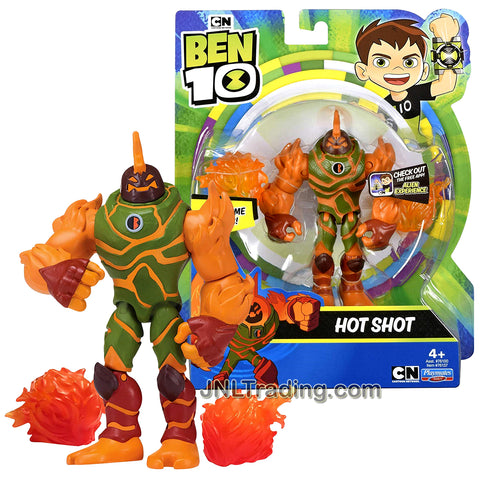 Year 2018 Cartoon Network Ben Tennyson 10 Series 5 Inch Tall Figure - HOT SHOT with Flame Blasts