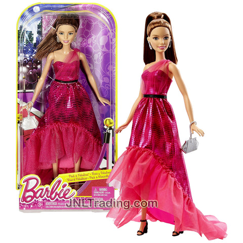 Mattel Year 2015 Barbie Pink and Fabulous Fashionista Series 12 Inch Doll - TERESA DGY71 in Pink Gown with Earrings and Purse