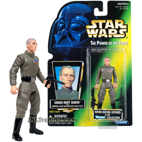 Star Wars Year 1996 Power of The Force Series 4 Inch Tall Figure - GRAND MOFF TARKIN with Imperial Issue Blaster Rifle and Pistol