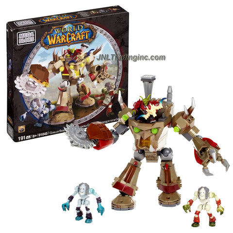 Mega Bloks Year 2012 World of Warcraft Series Set #91045 - GOBLIN SHREDDER with Gripping Claw and Spinning Buzzsaw Blade Plus Secret Loot, Goblin Warrior Grimple, Undead Ghouls Rotgut and Gravegnaw Figure (Total Pieces: 191)