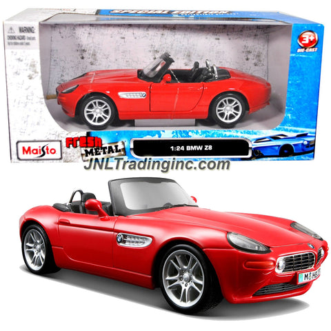 Maisto Special Edition Series 1:124 Scale Die Cast Car - Red Roadster BMW Z8 with Opening Door & Detailed Chassis (Dim: 6-1/2" x 2-1/2" x 2-1/2")