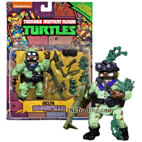 Year 2015 Teenage Mutant Ninja Turtles TMNT 1992 Classic Collection Reproduction 5 Inch Figure - DELTA DONATELLO with Rifle and Camo Grass