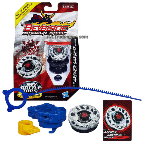 Hasbro Year 2013 Beyblade Shogun Steel Bey Battle Tops with Synchrome Technology - Attack LW160BSF SS-17 ARCHER GARGOYLE with Shogun Face Bolt, Gargoyle Warrior Wheel, Archer Element Wheel, SA165 Spin Track, WSF Performance Tip and Ripcord Launcher Plus Online Code