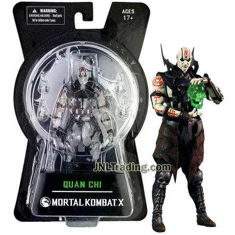 Year 2015 Mortal Kombat X Series 6 Inch Tall Figure - QUAN CHI with 4 Alternate Hands, Sword and Green Skull