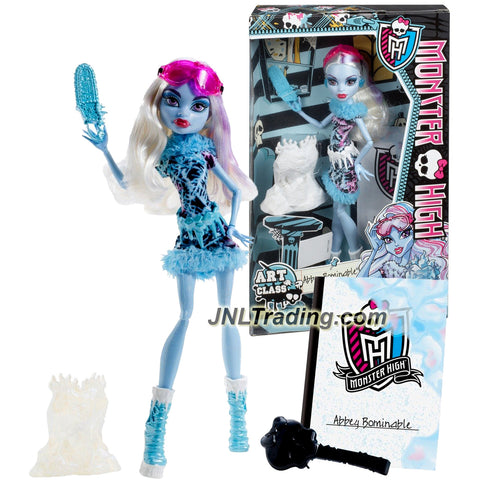 Mattel Year 2013 Monster High "Art Class" Series 11 Inch Doll Set - Abbey Bominable "Daughter of the Yeti" with Ice Sculpture, Chainsaw, Folder, Hairbrush and Doll Stand