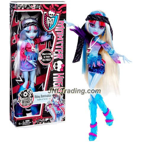 Mattel Year 2012 Monster High Music Festival Series 11 Inch Doll Set - Daughter of The Yeti ABBEY BOMINABLE with Backstage Pass Badge