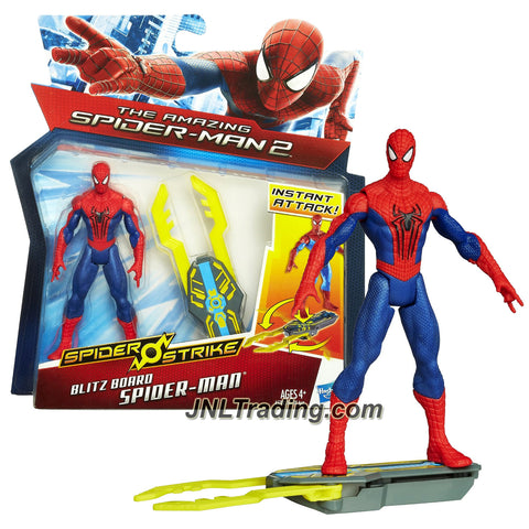 Hasbro Year 2014 The Amazing Spider-Man 2 Spider Strike 4-1/2 Inch Tall Figure - BLITZ BOARD SPIDER-MAN with Super-Sonic Strike Hoverboard