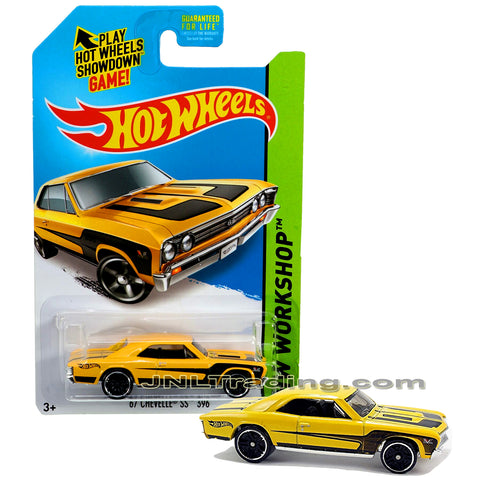 Year 2013 Hot Wheels HW Workshop Series 1:64 Scale Die Cast Car Set - Yellow Classic Super Sport Coupe '67 CHEVELLE SS 396
