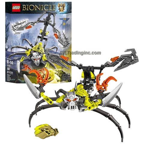 Lego Year 2015 Bionicle Series 10 Inch Long Figure Set #70794 - SKULL SCORPIO with Bull Skull Mask, Trigger-Activated Stinger with 2 Hook Blades, Gripping Pincers (Total Pieces: 107)