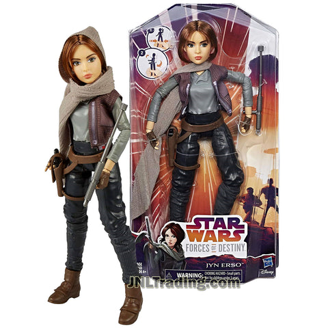Star Wars Year 2016 Forces of Destiny Series 11 Inch Tall Figure - JYN ERSO with Scarf, Blaster and Baton Swinging Action