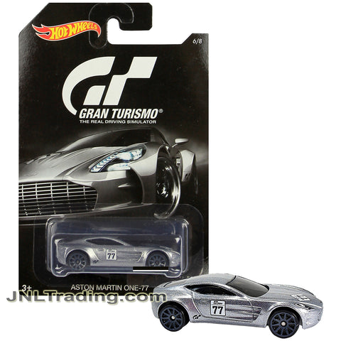 Year 2015 Hot Wheels PS Gran Turismo Series 1:64 Scale Die Cast Car 6/8 - Silver Sport Coupe ASTON MARTIN ONE-77