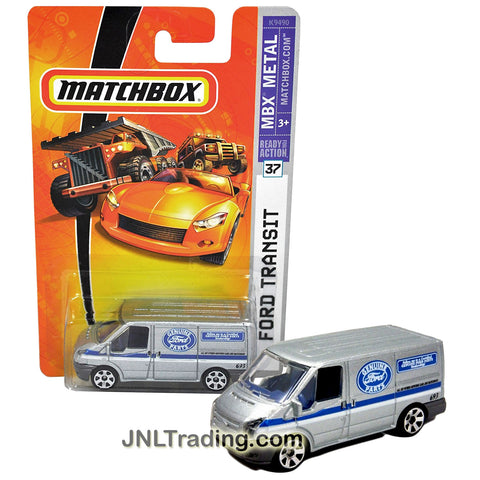 Matchbox Year 2007 MBX Metal Ready For Action Series 1:64 Scale Die Cast Car Set #37 - Silver Color "Genuine Ford Parts" Service Van FORD TRANSIT K9490