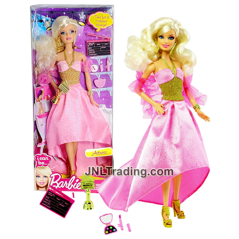Year 2012 Barbie I Can Be Series 12 Inch Doll Set - Caucasian ACTRESS Y7373 with Action Board, Award Trophy and Make-Up Accessories
