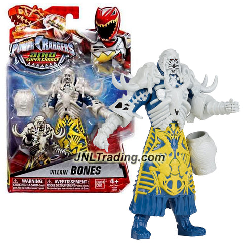 Bandai Year 2015 Saban's Power Rangers Dino Super Charge Series 5-1/2 Inch Tall Action Figure - Villain BONES with White Jar …