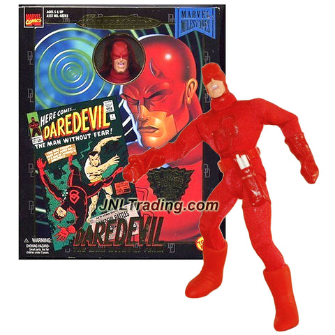 ToyBiz Year 1998 Marvel Comics Famous Cover Series 8 Inch Tall Action Figure - DAREDEVIL with Authentic Fabric Costume and White Billy Stick