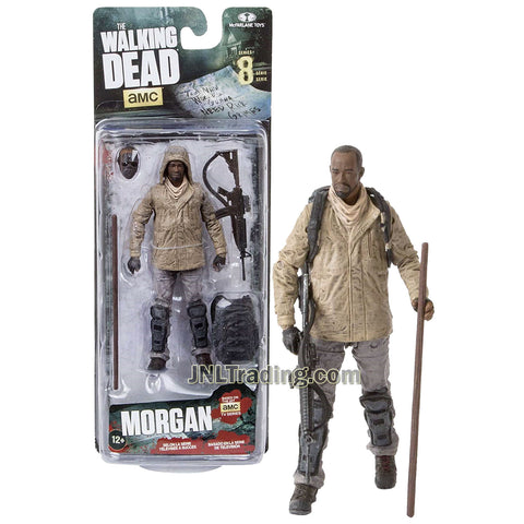 Year 2016 AMC TV Series Walking Dead 5 Inch Tall Figure - MORGAN with Alternative Head, Staff, Backpack and Rifle