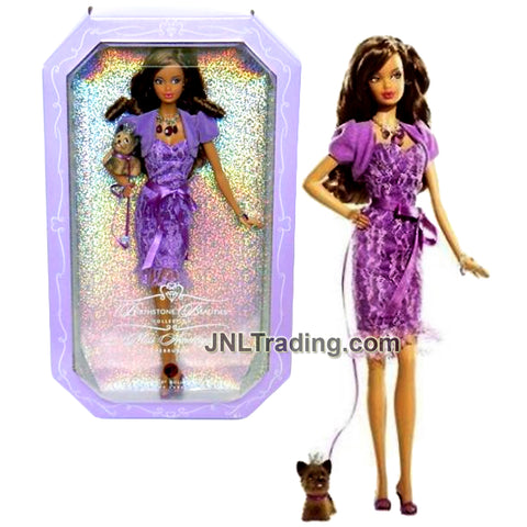Year 2007 Barbie Pink Label Birthstone Beauties Collection 12 Inch Doll - African American Miss Amethyst February with Necklace, Bracelet & Puppy Dog