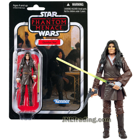 Star Wars Year 2011 Vintage Kenner Reproduction The Phantom Menace Series 4 Inch Tall Figure - QUINLAN VOS with GreenLightsaber, Hilt and Blaster